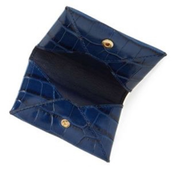 NWT TORY BURCH NAVY PARKER EMBOSSED CARD CASE!! - Picture 2 of 6